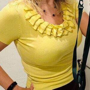 The Limited Sunny Yellow Ruffle Top Size Medium
